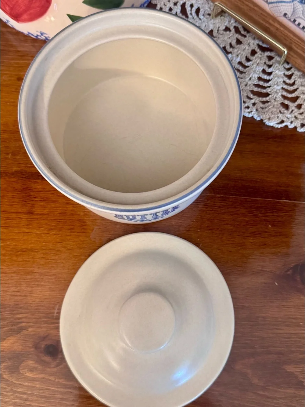 Vintage Pfalztgraff stoneware 'BUTTER' tub